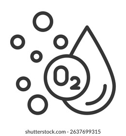 Oxygen Icon Lineal Style Vector Illustration