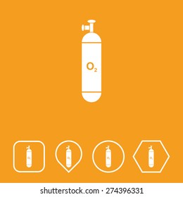 Oxygen Icon on Flat UI Colors with Different Shapes. Eps-10.