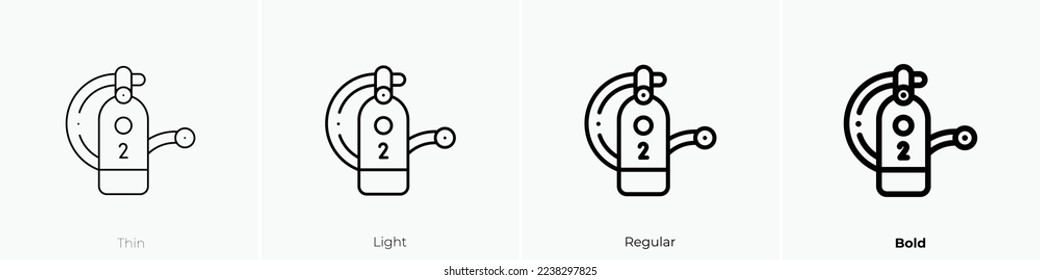 oxygen icon. Thin, Light Regular And Bold style design isolated on white background