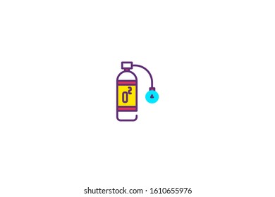 Oxygen icon in trendy flat style isolated on white background vector illustration