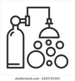 Oxygen Icon Vector Illustration Outline Style
