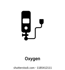 Oxygen icon vector isolated on white background, logo concept of Oxygen sign on transparent background, filled black symbol