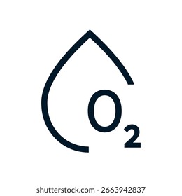 Icono de oxígeno, signo del logotipo del Vector, ilustración, forma, diseño, icono de la interfaz de usuario de UX, editable eps
