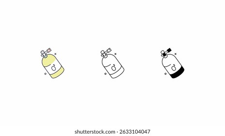 Iconos de oxígeno Conjunto de Vectores Línea de color Glifo Iconos de línea Ilustración de stock
