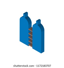 Oxygen isometric left top view 3D icon