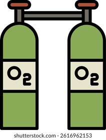 Oxygen Line Filled Vector Icon Design