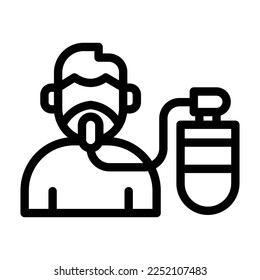gráfico vectorial de ilustración de icono de línea de oxígeno