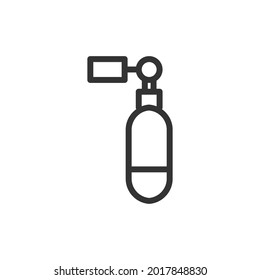 Oxygen line icon, sign or symbol. Premium pictogram in trendy outline style. Oxygen pixel perfect vector icon isolated on a white background. 