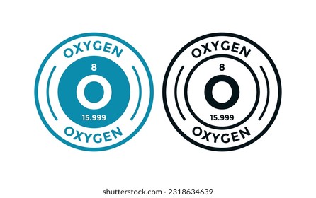 OXYGEN logo badge design. this is chemical element of periodic table symbol. Suitable for business, technology, molecule, atomic symbol 