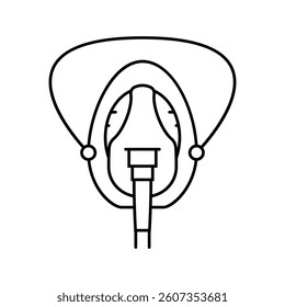 oxygen mask ambulance line icon vector. oxygen mask ambulance sign. isolated contour symbol black illustration