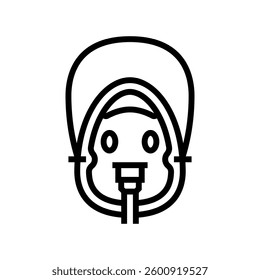 oxygen mask cardiology accessories line icon vector. oxygen mask cardiology accessories sign. isolated contour symbol black illustration