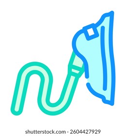 oxygen mask cardiology color icon vector. oxygen mask cardiology sign. isolated symbol illustration