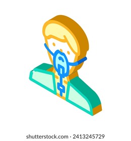 oxygen mask face isometric icon vector. oxygen mask face sign. isolated symbol illustration