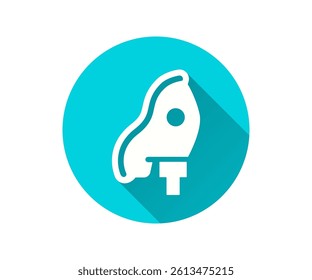 Oxygen mask flat icon. Simple illustration with long shadow for graphic and web design.