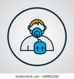 Oxygen mask icon colored line symbol. Premium quality isolated respiratory element in trendy style.