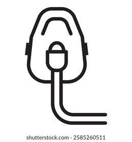 Oxygen Mask Icon Isolated flat vector in outline