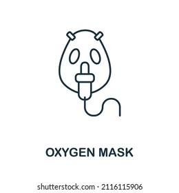 Oxygen Mask icon. Line element from medical equipment collection. Linear Oxygen Mask icon sign for web design, infographics and more.