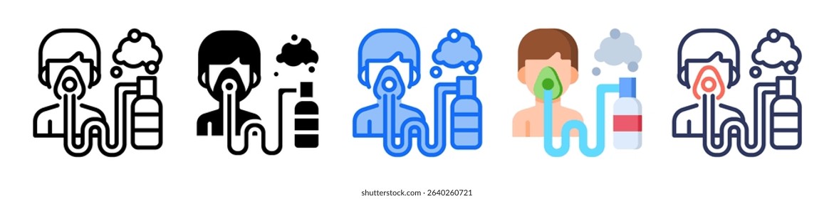 Oxygen Mask Icon Multiple Style