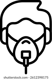 Oxygen Mask Icon Outline Vector Illustration