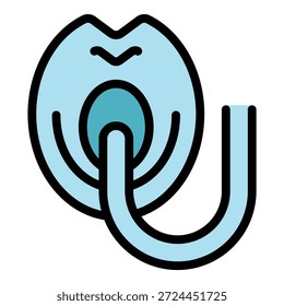 Oxygen mask icon outline vector. Medical concentrator. Home equipment color flat
