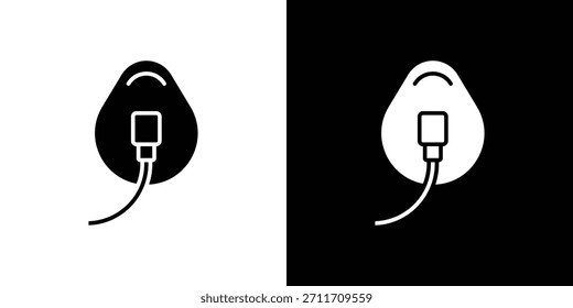 Icono de máscara de oxígeno Conjunto de colección. Silueta de Vector.
