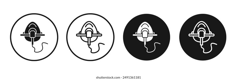 Oxygen mask icon set on white background