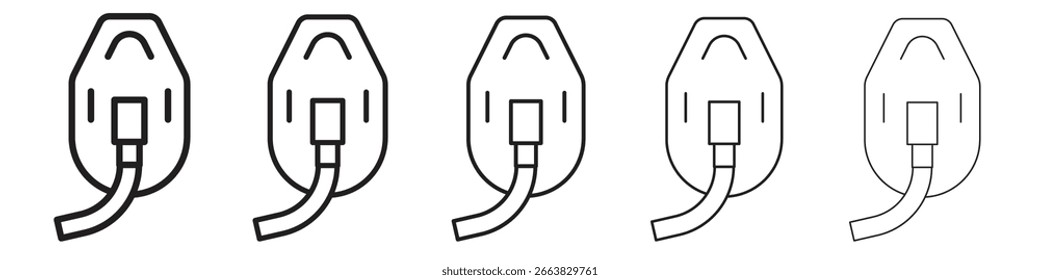 Oxygen mask icon simple editable stroke series pack. eps10