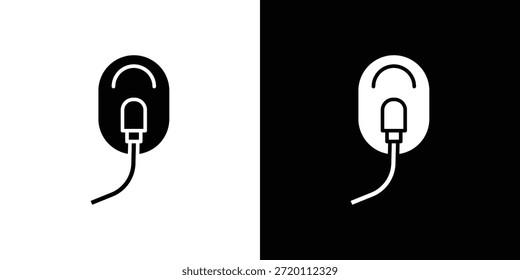 Icono de máscara de oxígeno ilustraciones gráficas planas simples. Vector de silueta blanco y negro
