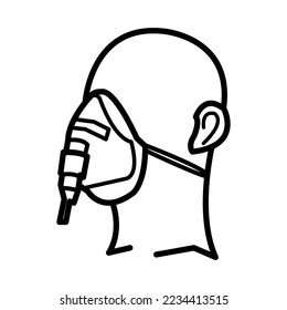 Sauerstoffmaske-Symbol auf trendiger Vektordesign-Illustration