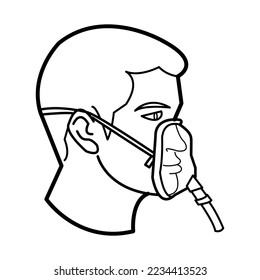 Oxygen mask icon in trendy vector design illustration