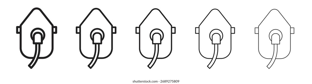 Sauerstoffmaske Symbol Vektor Kunstlinie Illustrationen Sammlung