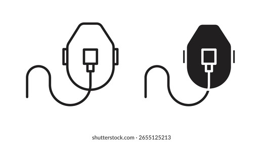 Ícone de máscara de oxigênio design de vetor. definir ícones da web