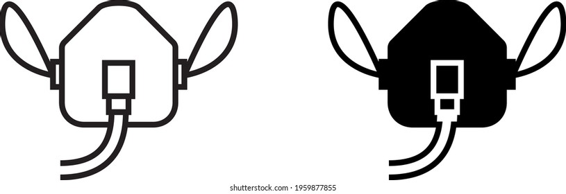 oxygen mask icon , vector illustration
