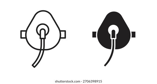 Ilustración vectorial de icono de máscara de oxígeno. Diseño plano. Símbolos de Vector de Diseño gráfico.