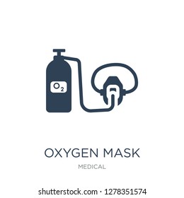 oxygen mask icon vector on white background, oxygen mask trendy filled icons from Medical collection, oxygen mask vector illustration