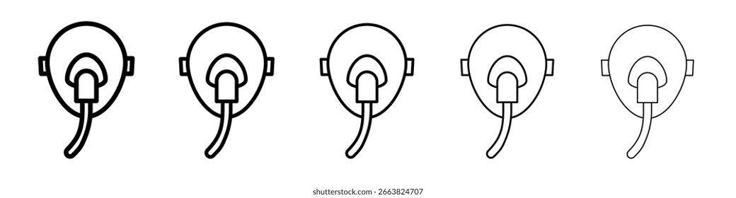 Oxygen mask icon in web style. Vector illustration. Eps10