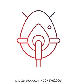 Oxygen Mask icon with white background vector stock illustration