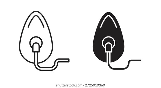 Iconos de máscara de oxígeno. Icono lineal de Vector aislado sobre fondo blanco.