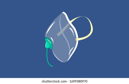 Oxygen mask to inhalation, Medical mask, Contaminated air. Flat design