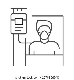 Oxygen mask line color icon. Hospital ward.