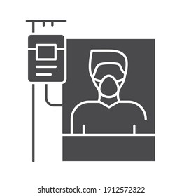 Oxygen mask line color icon. Hospital ward. Sign for web page, mobile app, button, logo