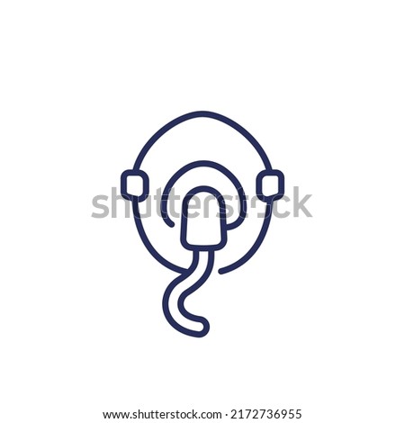 oxygen mask line icon, vector
