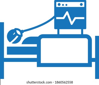 Oxygen Mask And Man Icon. Cpap Icon Vector (blue Version)