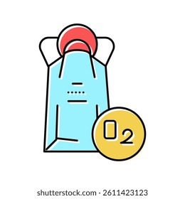 oxygen mask package color icon vector. oxygen mask package sign. isolated symbol illustration