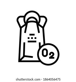 oxygen mask package line icon vector. oxygen mask package sign. isolated contour symbol black illustration