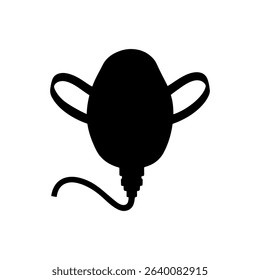 Oxygen mask silhouette vector flat illustration design.