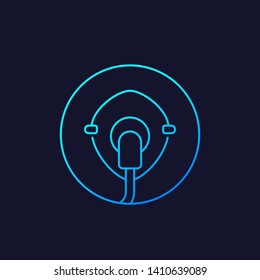 oxygen mask vector icon, linear