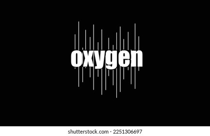 Oxygen with Minimal line art vector logo design