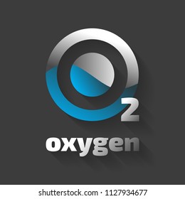 Oxygen modern icon on the black background