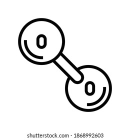 oxygen molecule line icon vector. oxygen molecule sign. isolated contour symbol black illustration